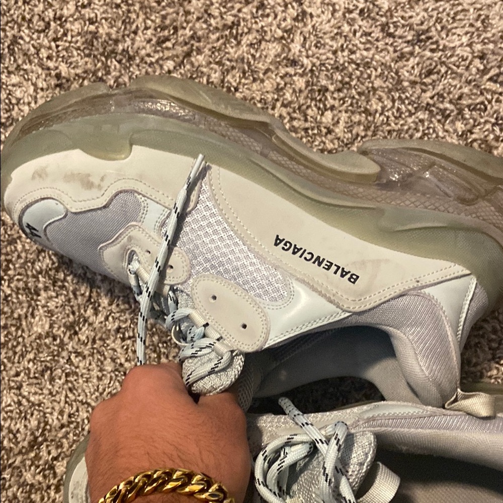 Balenciaga Gray and Green Sneakers - Picture 2 of 5